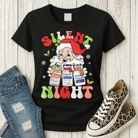Retro Silent Night Icu Nurse Christmas Intensive Care Unit Women's T-Shirt thumb 3