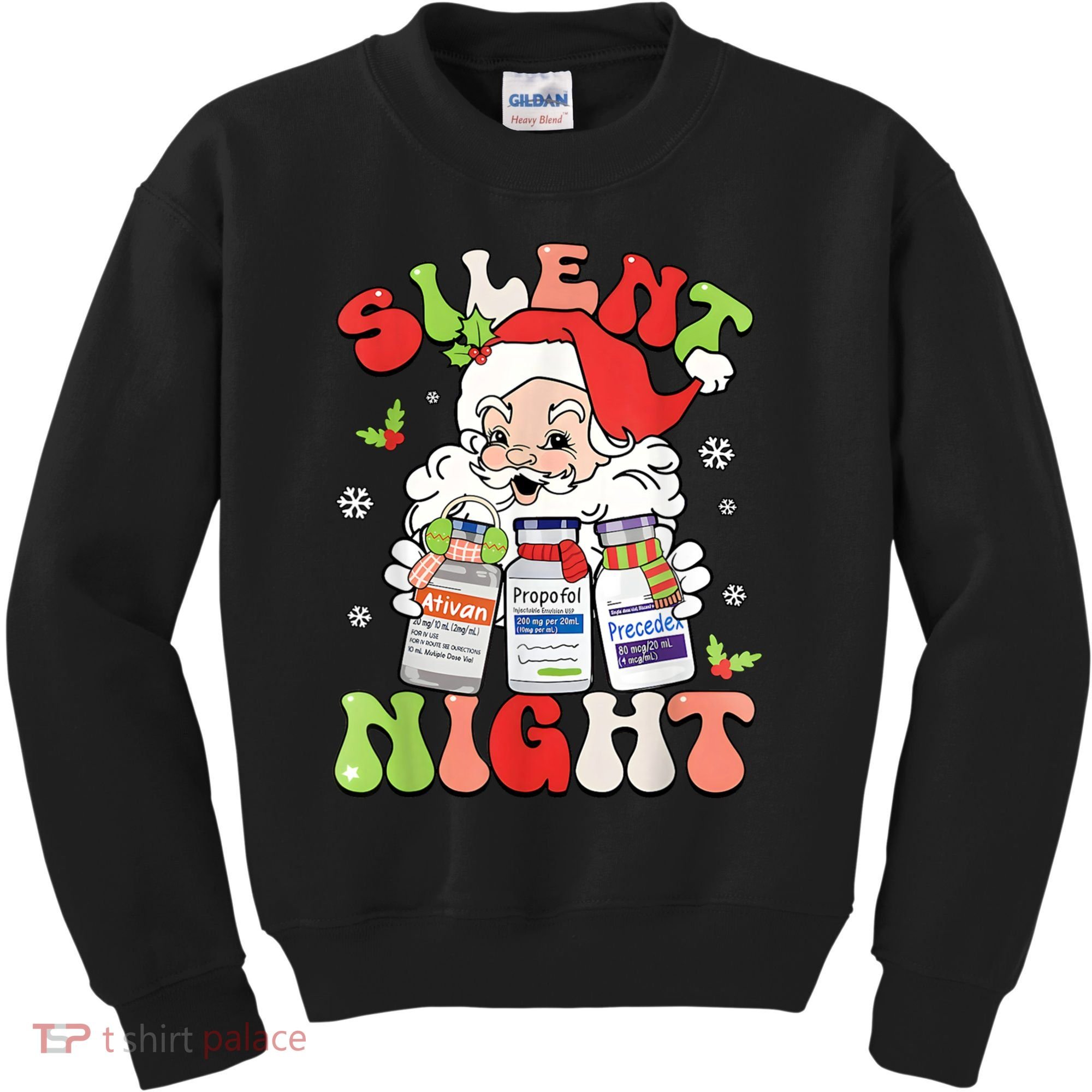 Retro Silent Night Icu Nurse Christmas Intensive Care Unit Kids Sweatshirt
