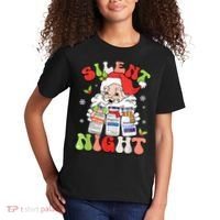 Retro Silent Night Icu Nurse Christmas Intensive Care Unit Kids T-Shirt thumb 2
