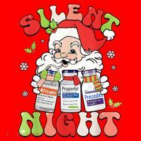 Retro Silent Night Icu Nurse Christmas Intensive Care Unit Santa Hat thumb 1