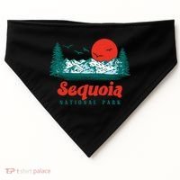Retro Sequoia National Park Mountain Trees And Sun Graphic Gift USA-Made Doggie Bandana thumb 0