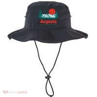 Retro Sequoia National Park Mountain Trees And Sun Graphic Gift Bucket Hat thumb 0