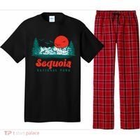 Retro Sequoia National Park Mountain Trees And Sun Graphic Gift Pajama Set thumb 0