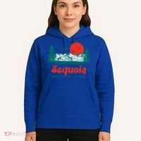 Retro Sequoia National Park Mountain Trees And Sun Graphic Gift Hoodie thumb 5