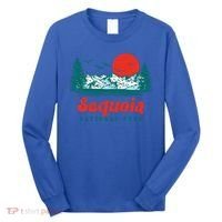 Retro Sequoia National Park Mountain Trees And Sun Graphic Gift Long Sleeve Shirt thumb 0