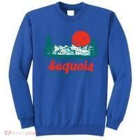 Retro Sequoia National Park Mountain Trees And Sun Graphic Gift Sweatshirt thumb 0