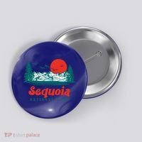 Retro Sequoia National Park Mountain Trees And Sun Graphic Gift Button thumb 0