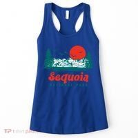 Retro Sequoia National Park Mountain Trees And Sun Graphic Gift Women's Tank Top thumb 0