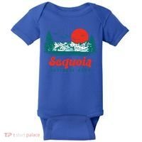 Retro Sequoia National Park Mountain Trees And Sun Graphic Gift Baby Bodysuit thumb 0