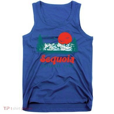 Retro Sequoia National Park Mountain Trees And Sun Graphic Gift Tank Top