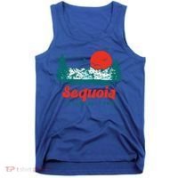 Retro Sequoia National Park Mountain Trees And Sun Graphic Gift Tank Top thumb 0