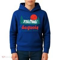 Retro Sequoia National Park Mountain Trees And Sun Graphic Gift Kids Hoodie thumb 4
