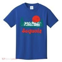 Retro Sequoia National Park Mountain Trees And Sun Graphic Gift Kids T-Shirt thumb 0