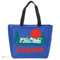 Retro Sequoia National Park Mountain Trees And Sun Graphic Gift Tote Bag thumb 0