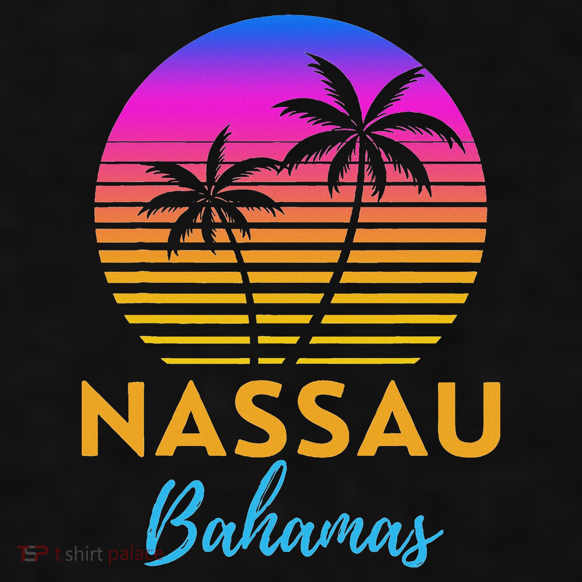 Retro Sunset Nassau Bahamas Beach Trip Vacation Summer Group Ladies PosiCharge Tri-Blend Wicking Tank