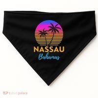 Retro Sunset Nassau Bahamas Beach Trip Vacation Summer Group USA-Made Doggie Bandana thumb 0