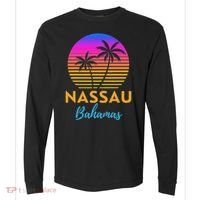 Retro Sunset Nassau Bahamas Beach Trip Vacation Summer Group Comfort Colors Heavyweight Long Sleeve T-Shirt thumb 0