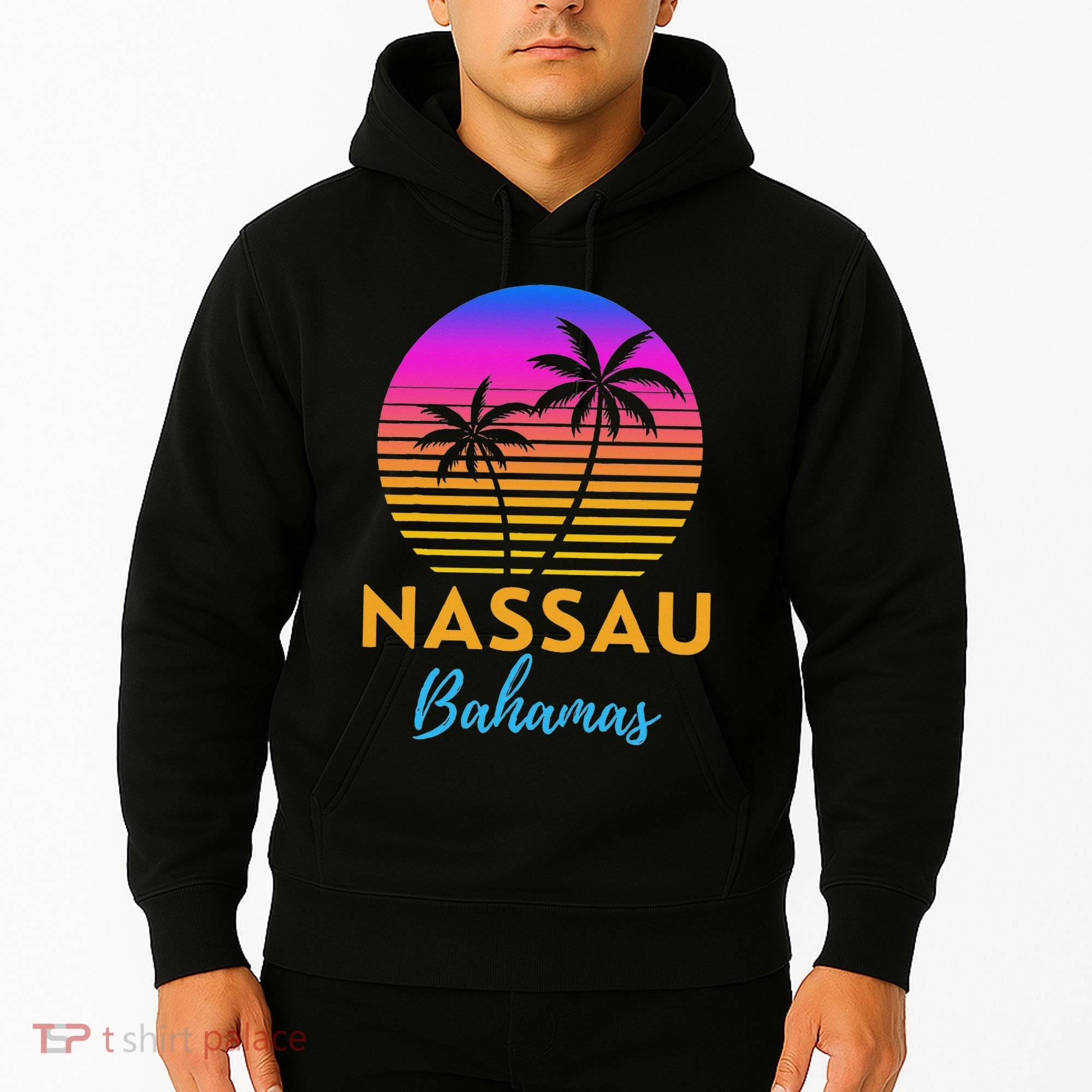 Retro Sunset Nassau Bahamas Beach Trip Vacation Summer Group Hoodie