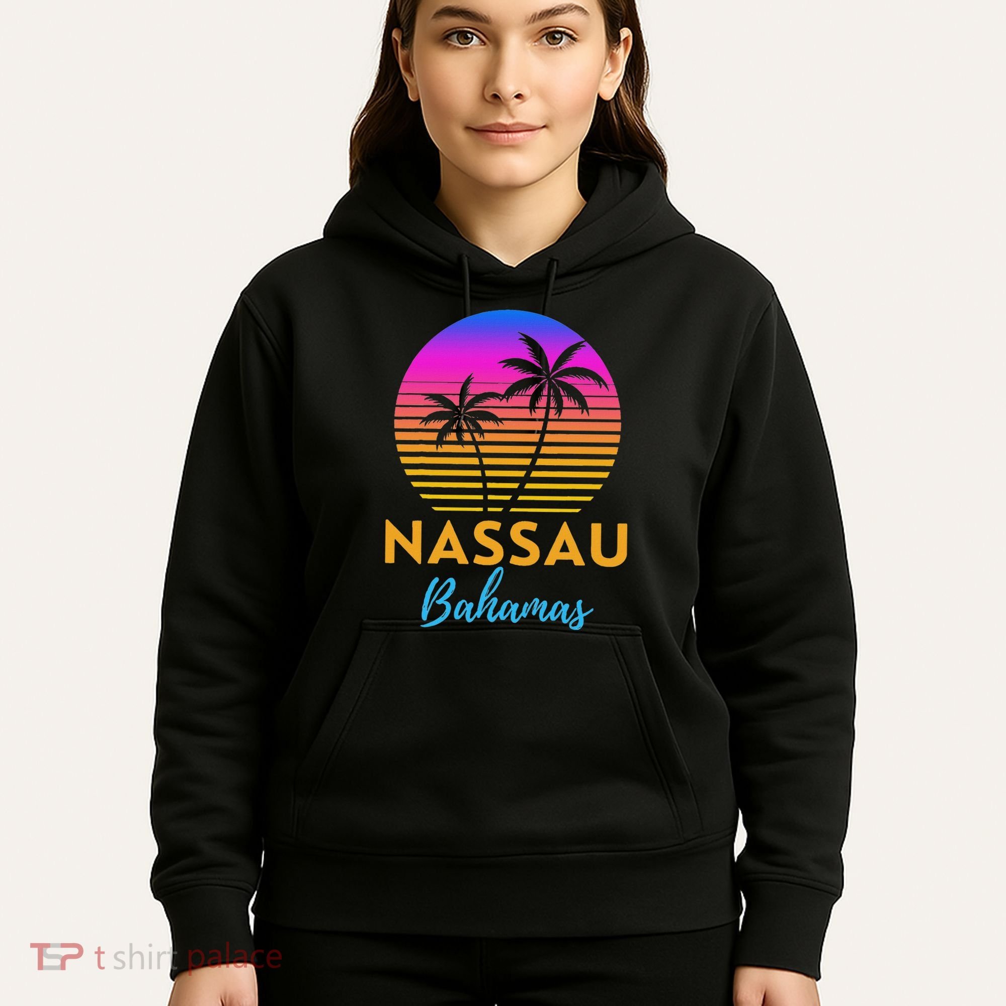 Retro Sunset Nassau Bahamas Beach Trip Vacation Summer Group Hoodie