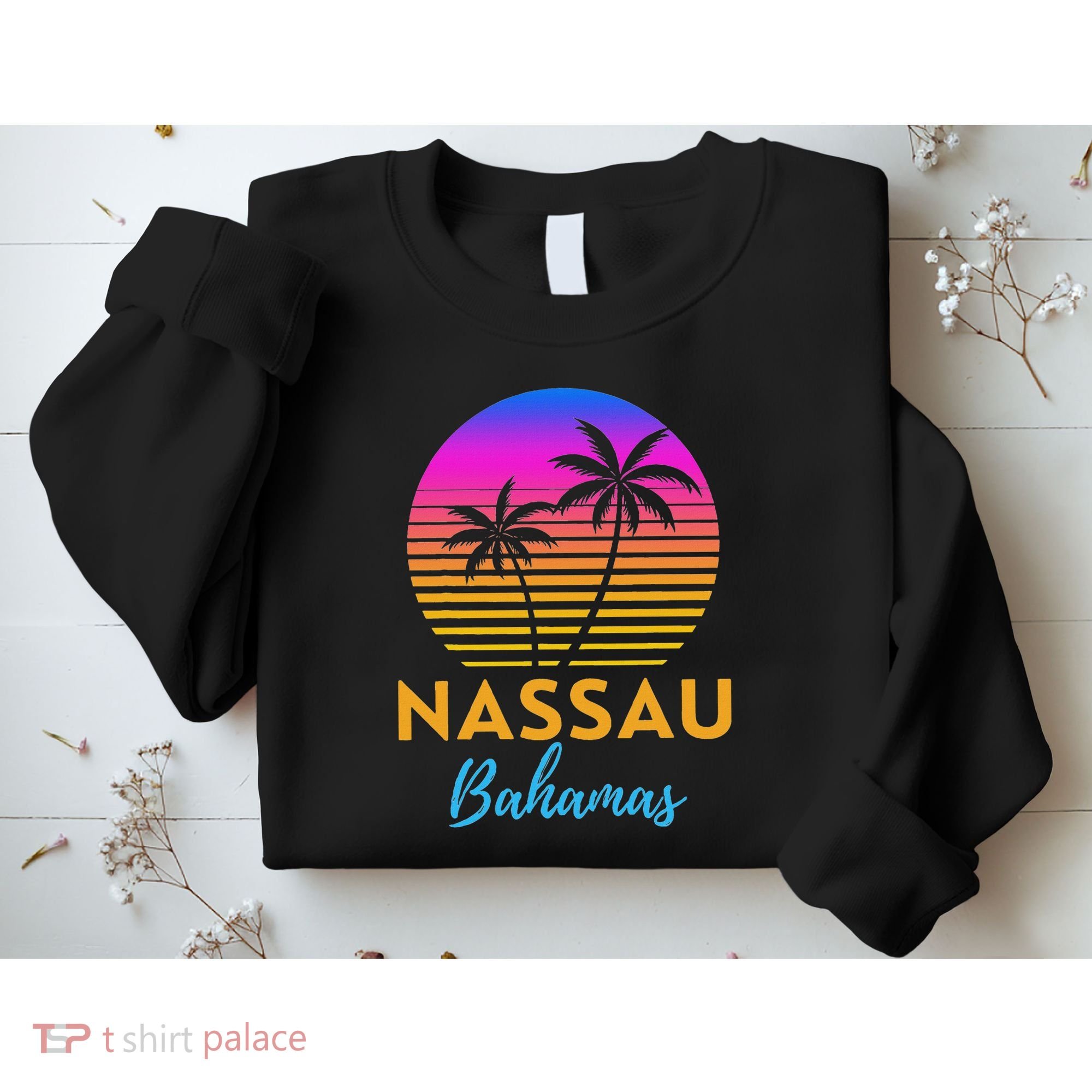 Retro Sunset Nassau Bahamas Beach Trip Vacation Summer Group Sweatshirt