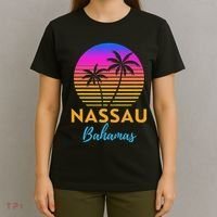 Retro Sunset Nassau Bahamas Beach Trip Vacation Summer Group T-Shirt thumb 4