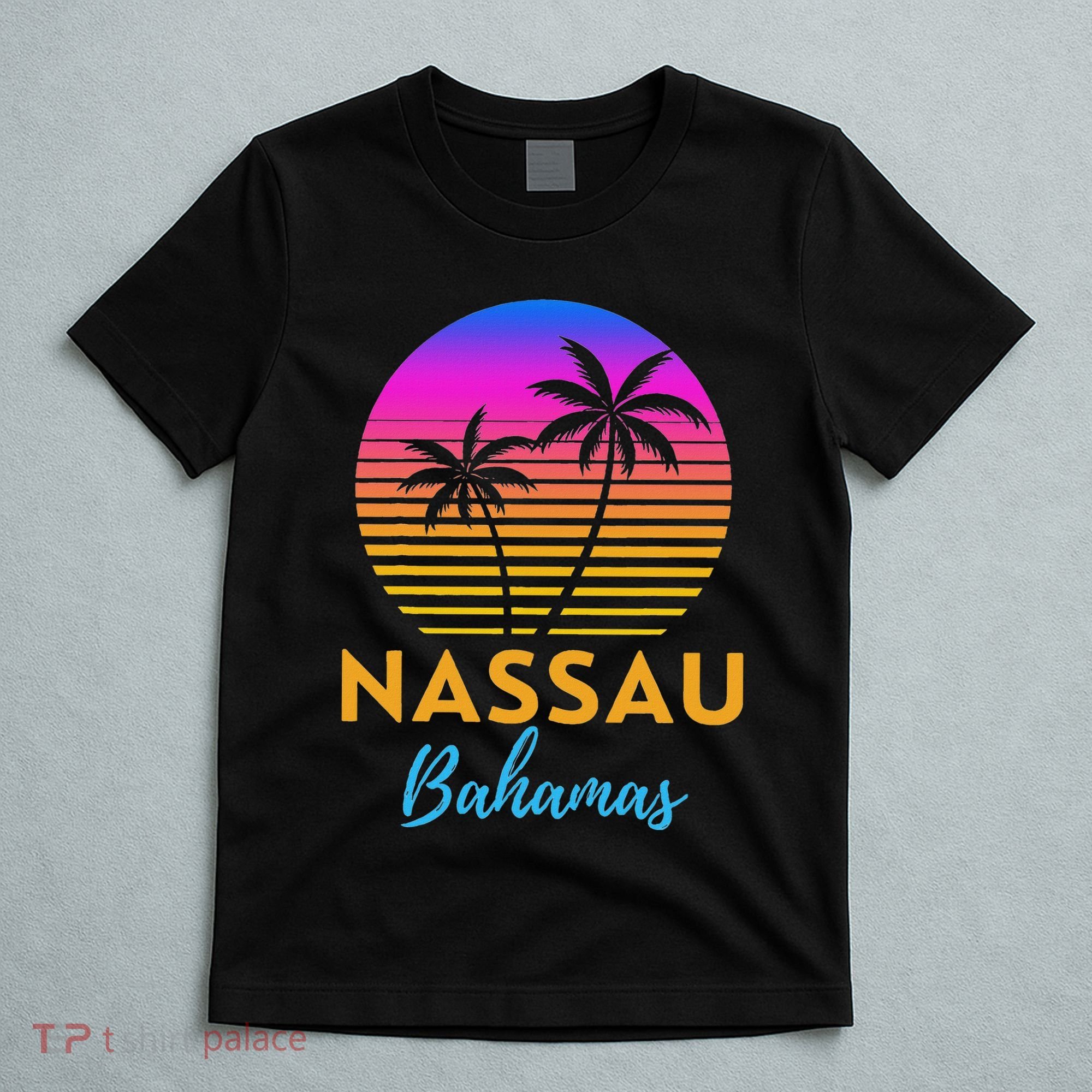 Retro Sunset Nassau Bahamas Beach Trip Vacation Summer Group T-Shirt
