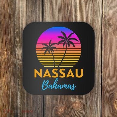 Retro Sunset Nassau Bahamas Beach Trip Vacation Summer Group Coaster