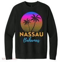Retro Sunset Nassau Bahamas Beach Trip Vacation Summer Group V.I.T. Fleece Crew Sweatshirt thumb 0