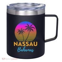 Retro Sunset Nassau Bahamas Beach Trip Vacation Summer Group 12oz Stainless Steel Coffee Mug thumb 0