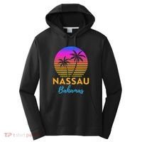 Retro Sunset Nassau Bahamas Beach Trip Vacation Summer Group Performance Fleece Hoodie thumb 0
