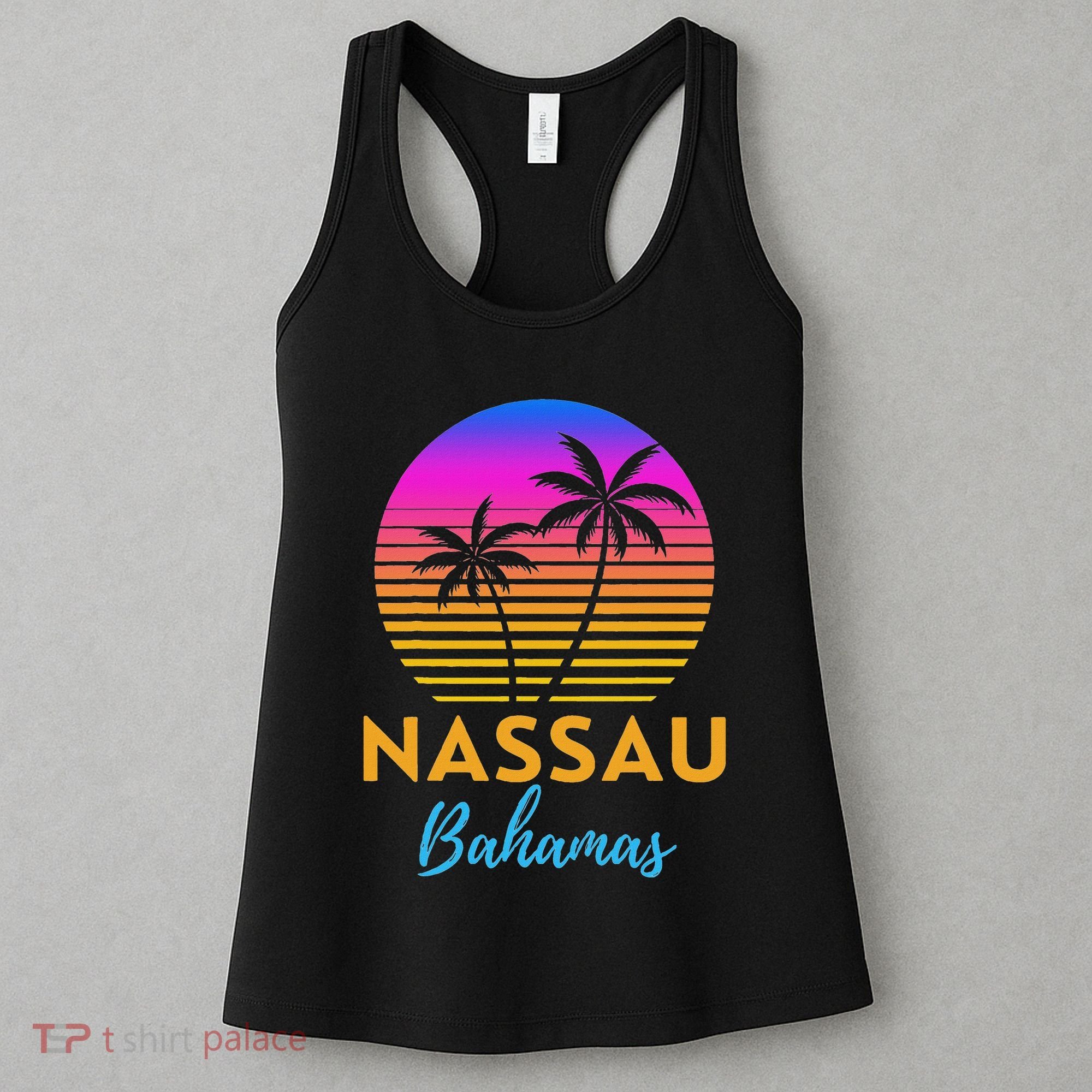 Retro Sunset Nassau Bahamas Beach Trip Vacation Summer Group Women's Tank Top