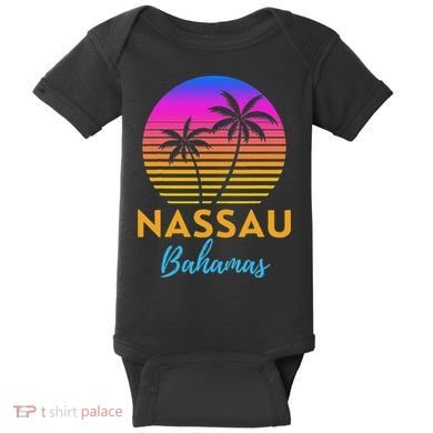 Retro Sunset Nassau Bahamas Beach Trip Vacation Summer Group Baby Bodysuit