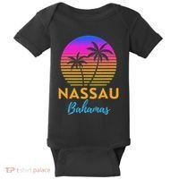 Retro Sunset Nassau Bahamas Beach Trip Vacation Summer Group Baby Bodysuit thumb 0