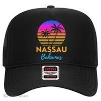 Retro Sunset Nassau Bahamas Beach Trip Vacation Summer Group Hat thumb 0
