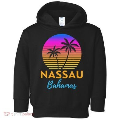 Retro Sunset Nassau Bahamas Beach Trip Vacation Summer Group Toddler Hoodie