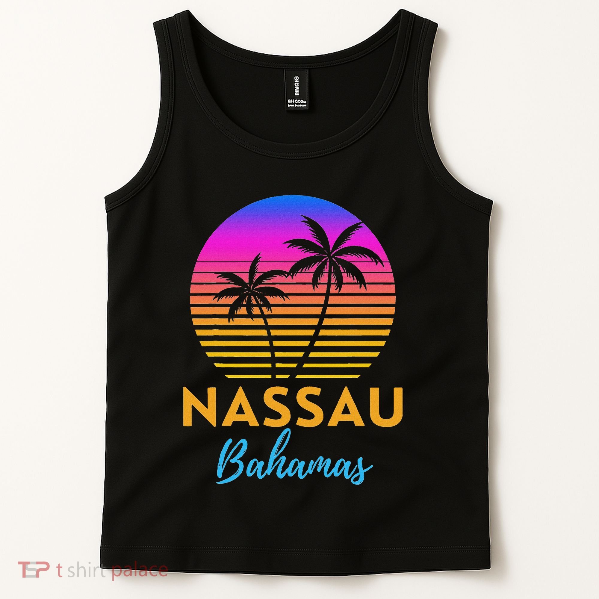 Retro Sunset Nassau Bahamas Beach Trip Vacation Summer Group Tank Top