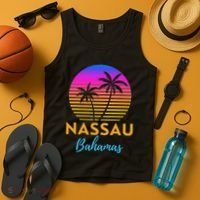 Retro Sunset Nassau Bahamas Beach Trip Vacation Summer Group Tank Top thumb 4