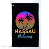 Retro Sunset Nassau Bahamas Beach Trip Vacation Summer Group Golf Towel thumb 0