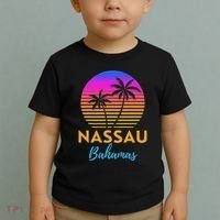 Retro Sunset Nassau Bahamas Beach Trip Vacation Summer Group Toddler T-Shirt thumb 2