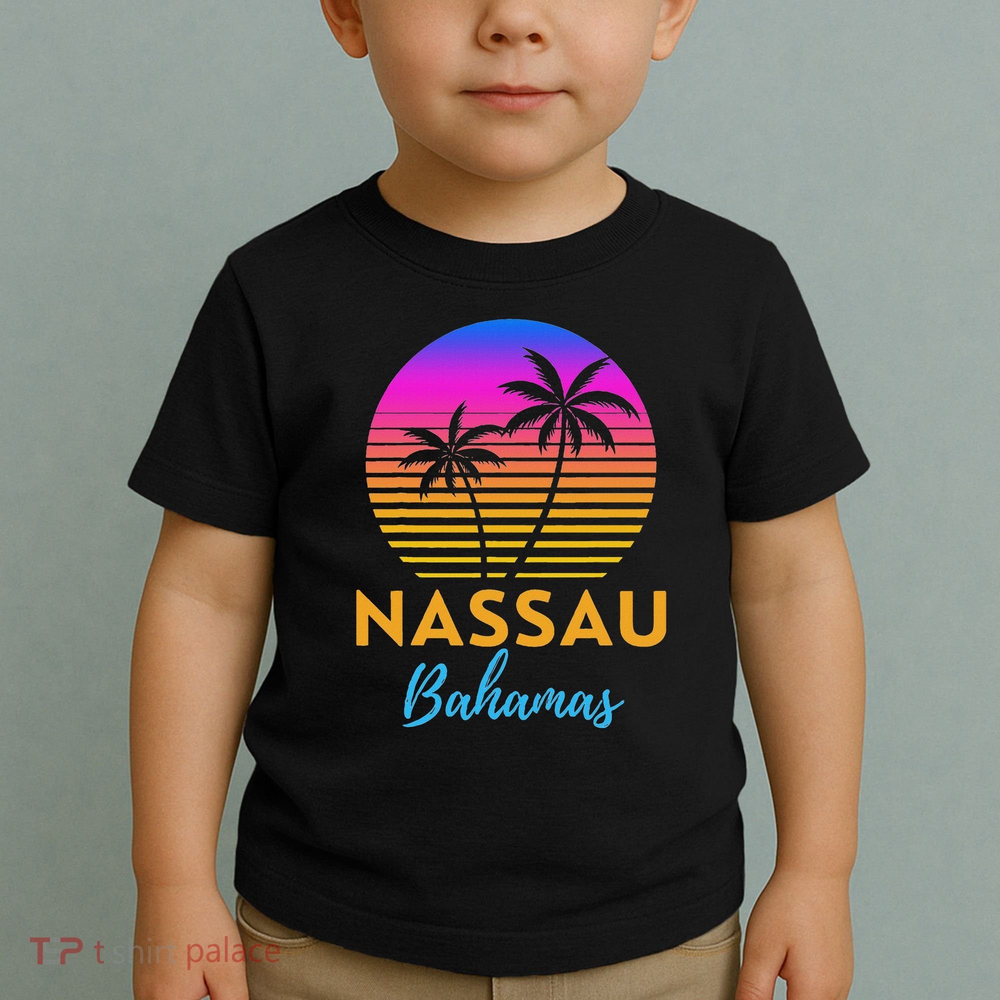 Retro Sunset Nassau Bahamas Beach Trip Vacation Summer Group Toddler T-Shirt