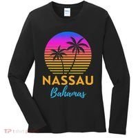 Retro Sunset Nassau Bahamas Beach Trip Vacation Summer Group Women's Long Sleeve Shirt thumb 0