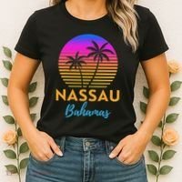 Retro Sunset Nassau Bahamas Beach Trip Vacation Summer Group Women's T-Shirt thumb 2
