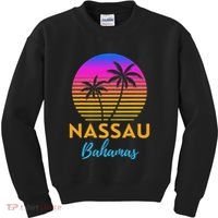 Retro Sunset Nassau Bahamas Beach Trip Vacation Summer Group Kids Sweatshirt thumb 0