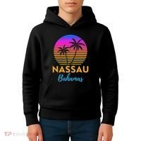 Retro Sunset Nassau Bahamas Beach Trip Vacation Summer Group Kids Hoodie thumb 4
