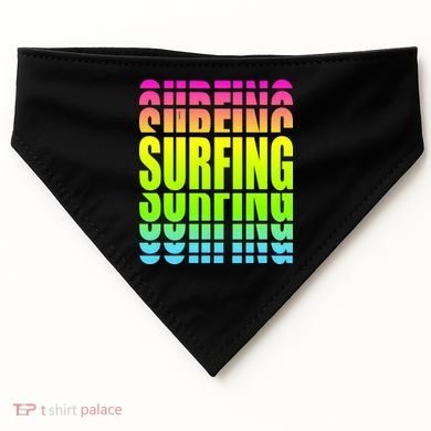 Retro Surfing Neon USA-Made Doggie Bandana