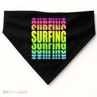 Retro Surfing Neon USA-Made Doggie Bandana thumb 0