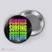 Retro Surfing Neon Button thumb 0