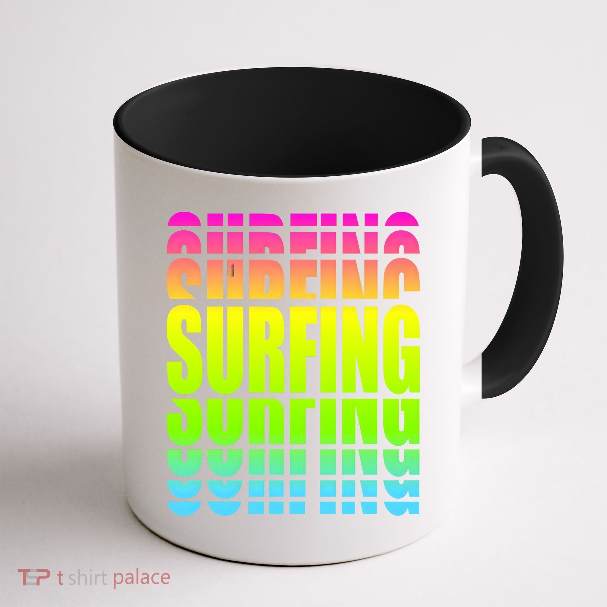 Retro Surfing Neon Coffee Mug