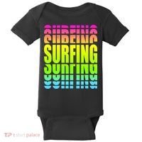 Retro Surfing Neon Baby Bodysuit thumb 0