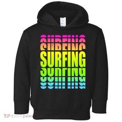 Retro Surfing Neon Toddler Hoodie